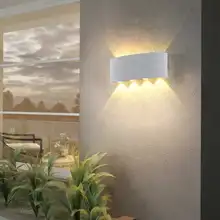 16 Вт светодиодный настенный светильник супер яркий СИД наивысшей мощности IP65 черно-белый алюминий бра для сада крыльцо балкон коридор лестница светильник Инж