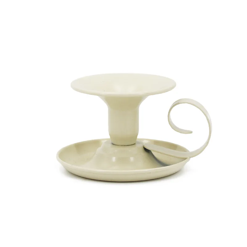European iron candlestick black and white restaurant candle base retro metal Candlestick Holder candle holders