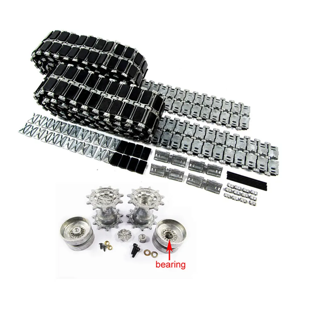 

Mato 1:16 metal tracks & metal sprockets, metal idler wheels with bearings kit for Heng Long 1/16 3889-1 Leopard 2 A6 RC tank