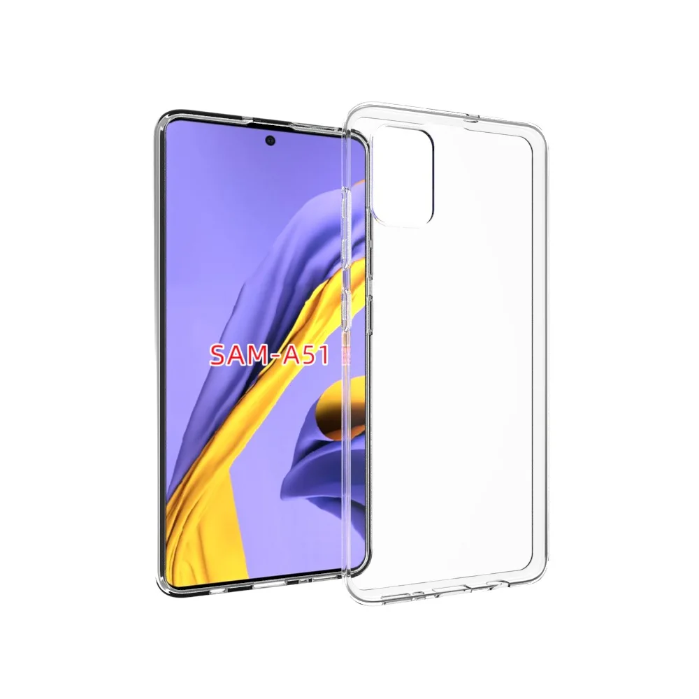 100 шт./лот прозрачный Гладкий мягкий TPU чехол для samsung Galaxy A51