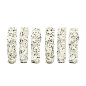 

White Sage Smudge Sticks Large Wanderlust Smudging Wand Incense Stick for Cleansing, Yoga, Blessing New Home (6 Pack)