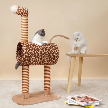 

Zeze Cat Climbing Frame Cat Litter Four Seasons Universal Cat Scratch Board Cat Frame With Nest Giraffe Cat Toy Pet Supplies