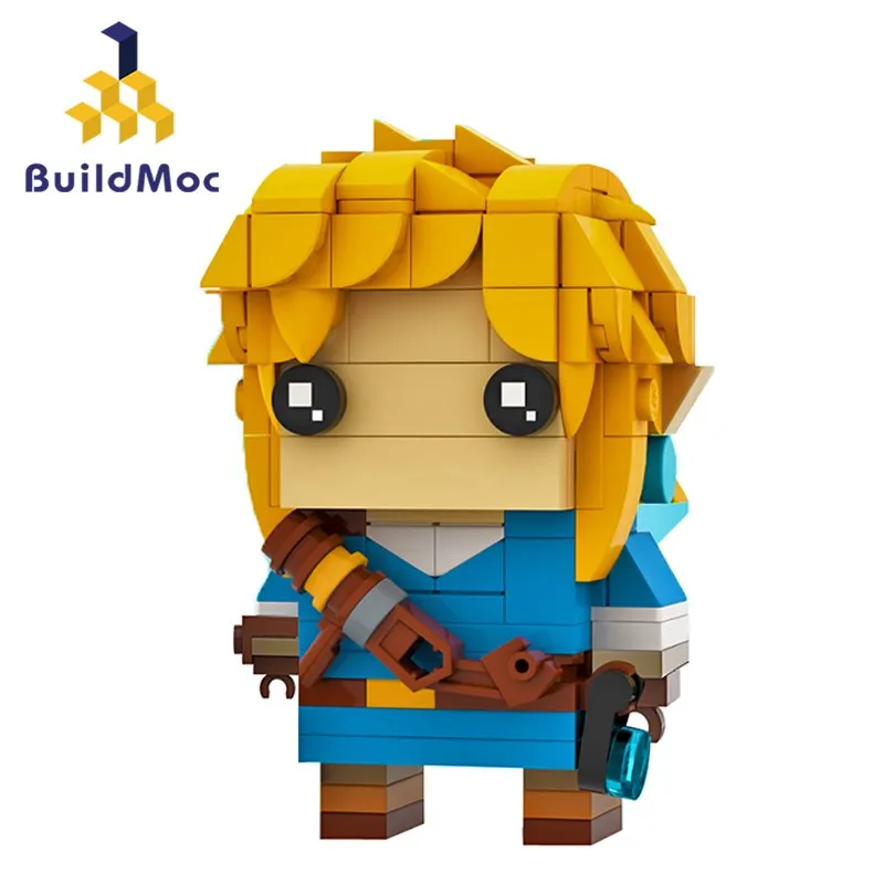 Buildmoc Creative Breath of the Wild Protagonist Link Nintendoed Game Figures BrickHeadz Building Blocks Toys For Children | Игрушки и