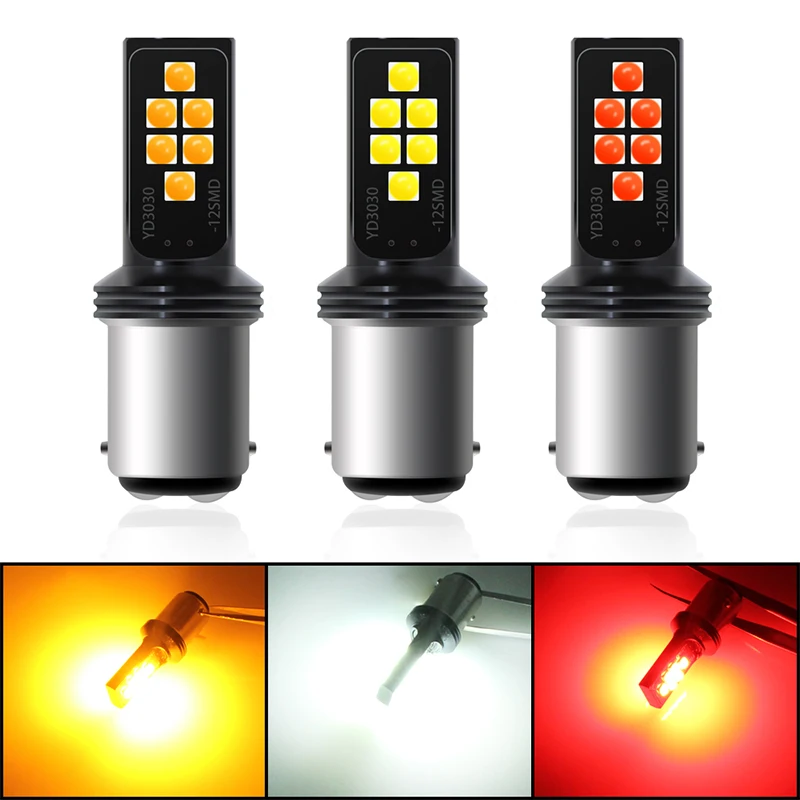

2pcs 12V 24V LED Car Fog Light H1 H3 P21W BA15S Car Daytime Running Light Brake Light Bulb 1157 12 COB Turn Signal Light