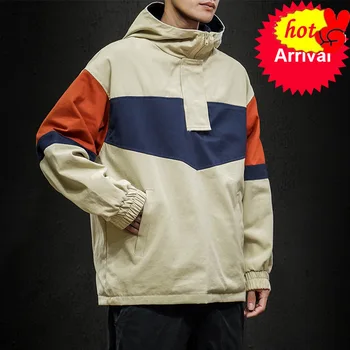 

Workwear jacket 2020 men's pilot hooded jacket Spring and autumn baseball uniform tide card loose Pullover front pocket coat mal