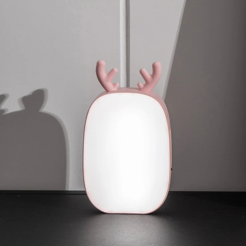 

2 In1 Rechargeable Cute Deer Small Table Lamp and Power Bank Home Outdoor Portable Night Light Kids Gift Reading LED Light
