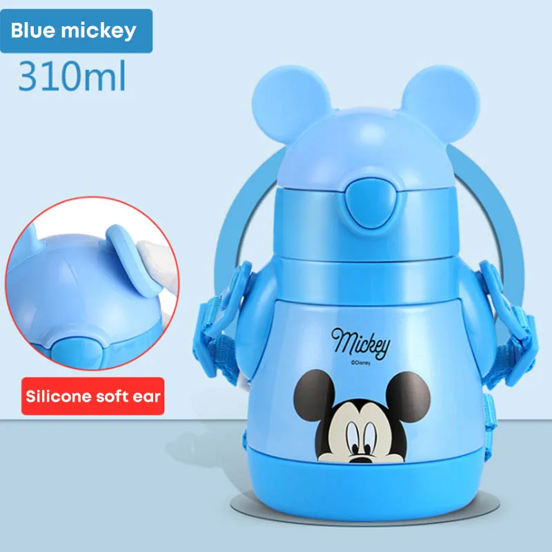 Blue Mickey Дисней 310 мл Сиппи чашка пищевого класса силиконовая безопасная анти-Осенняя детская чашка для кормления портативная детская бутылка для воды 4 стиля - Цвет: Blue Mickey
