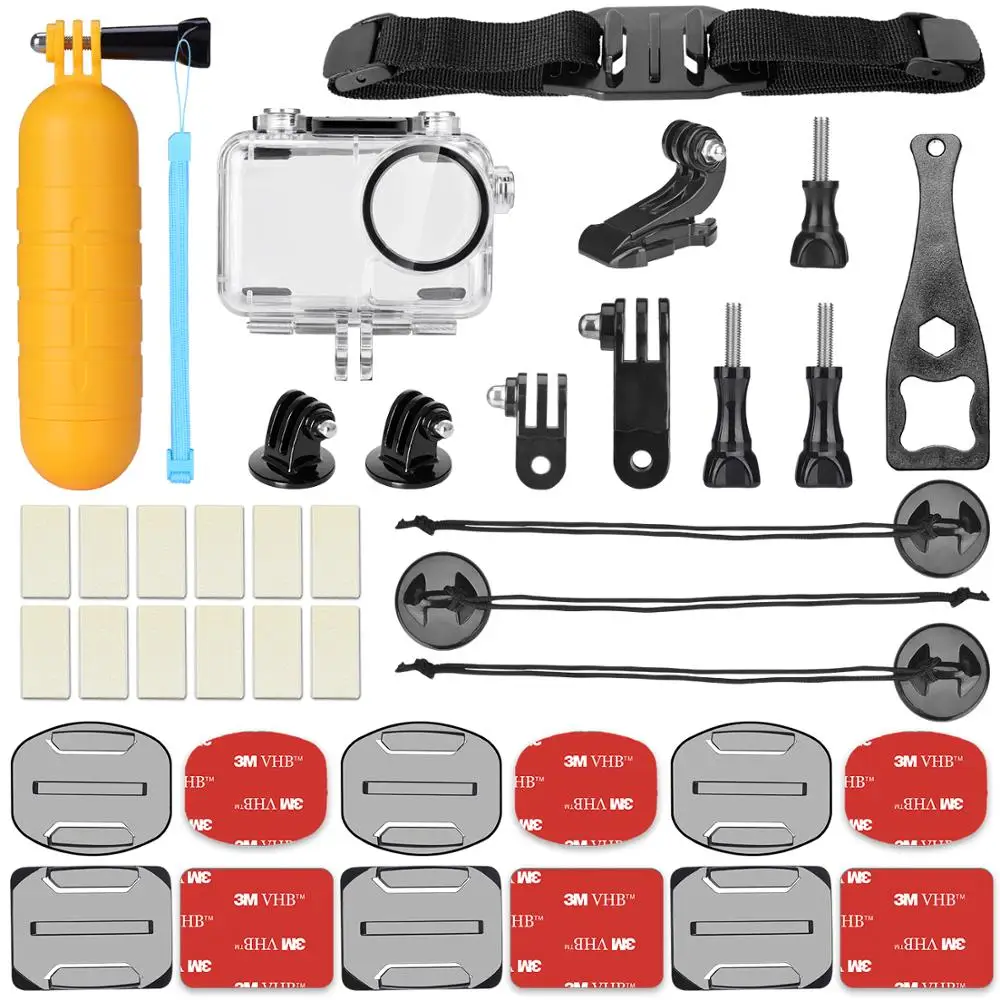 

20in1 45M Underwater Waterproof Housing Case Riding Cycling Mounts Kit Helmet Adhesive Holder for DJI OSMO Action Accessories