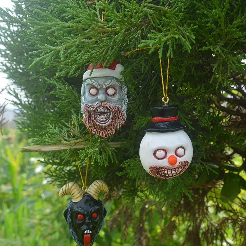 Bloody Christmas Tree Ornaments Horror Santa Snowman Gingerbread Man Camps Pendant Halloween Resin Craft Xmas New Year Home Deco Pendant Drop Ornaments Aliexpress