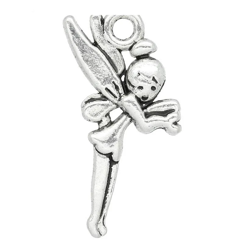 Подвески DoreenBeads из металлического сплава подвески Angel silver color 25 мм (1 &quot) x 16 (5/8&quot) 8