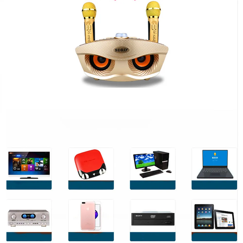 Портативный Bluetooth Ktv караоке плеер Домашний Беспроводной Динамик Усилитель