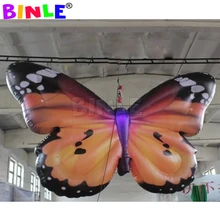 Aile de papillon gonflable géante suspendue avec éclairage Led, sortie d'usine Attractive, Animal de dessin animé pour décoration de scène de fête 