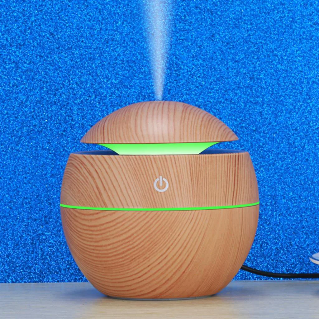 130ml Colorful LED Light Wood Grain USB Air Mist Humidifier For Home Office Car Air Humidifier