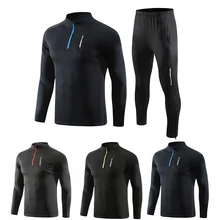 Новое поступление, мужские спортивные костюмы с длинным рукавом на осень и зиму, повседневные спортивные костюмы для футбола, тренировочные костюмы для мужчин, комплекты для бега, спортивная одежда