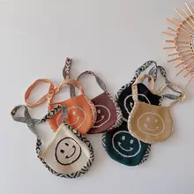 

Smile Face Baby Girls Woolen Shoulder Bags Lovely Boys Kids Purse Handbags Wallet Pouch Smiley Children's Knitting Crossbody Bag