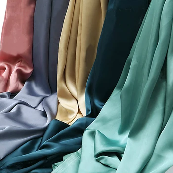 3/5/10m Soft Silky Satin Fabric Designer Fabric Solid Color Polyester Fabric, Sewing Material For Dress and Lining, By the Meter