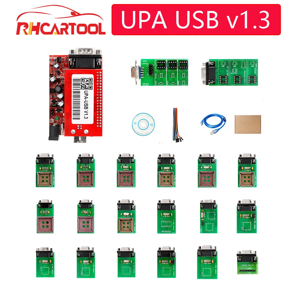 Неохлаждаемый параметрический усилитель с USB Новое поступление Неохлаждаемый параметрический усилитель с USB программатор диагностический инструмент UPA-USB ECU программируемое устройство UPA usb V1.3 с полным адаптером UPA с России - Цвет: Красный
