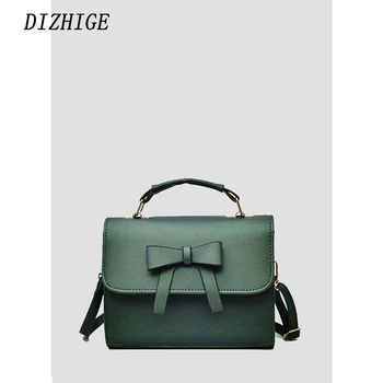 

nueva moda Bowknot mujer bolsa de mensajero de Color sólido PU bolso de hombro de cuero Crossbody bolso de las niñas pequeñas bo