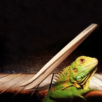 

Angled Reptile Terrarium Feeding Tongs Tweezers Eco-Friendly Bamboo Feeding Tool