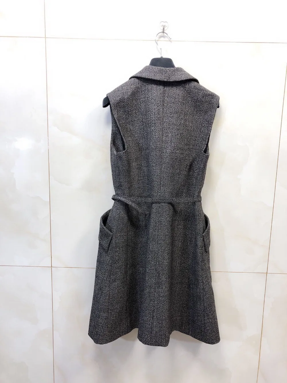 high quality women autumn new wool vest dress female double breated sleeveless dresses ddxgz2 10.17