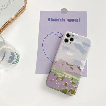

Retro Art Oil Painting Landscape Flowers Phone Case For iPhone 11 Pro Max Xr Xs Max X 7 7 Plus 8 Plus Cases Soft Silicone Cover