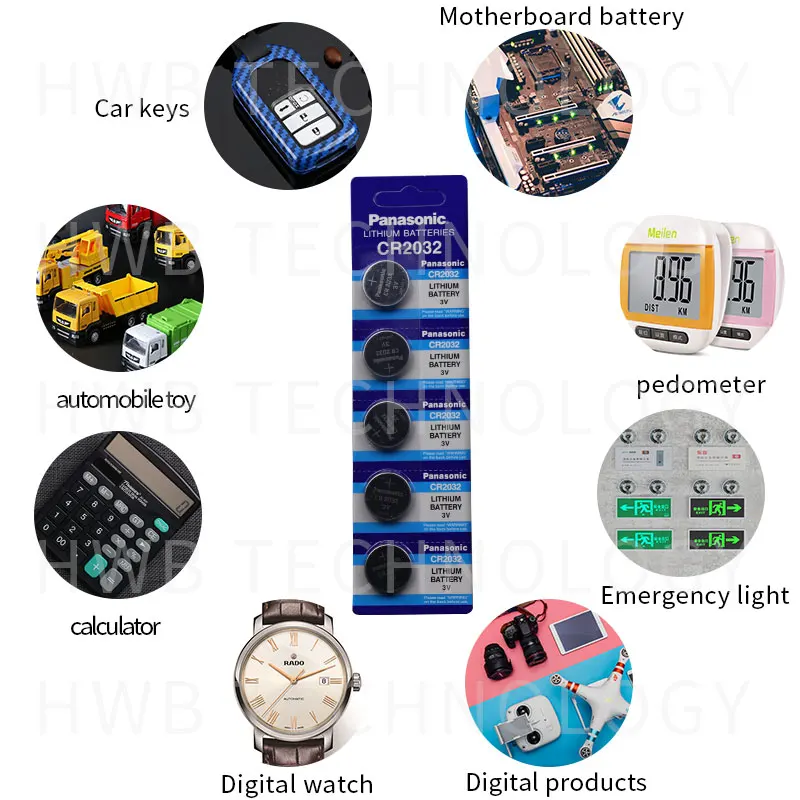 5 шт. Фирменная Новинка батарея для PANASONIC cr2032 3 в кнопочные батарейки для часов компьютера cr 2032 для игрушек Часы