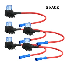 5 pacote 12v carro add-a-circuito fusível torneira adaptador mini atm apm lâmina fusível titular fusível de cobre fio proteção fusível pequeno