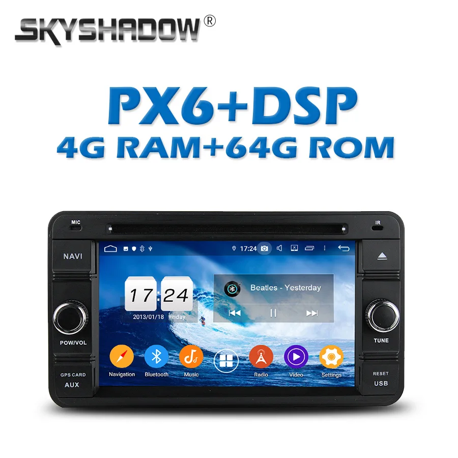 Автомобильный DVD-плеер PX6 DSP TDA7851 Android 9. 0 64G 4G LTE GPS карта RDS радио Wifi Bluetooth 10 для SUZUKI Jimny