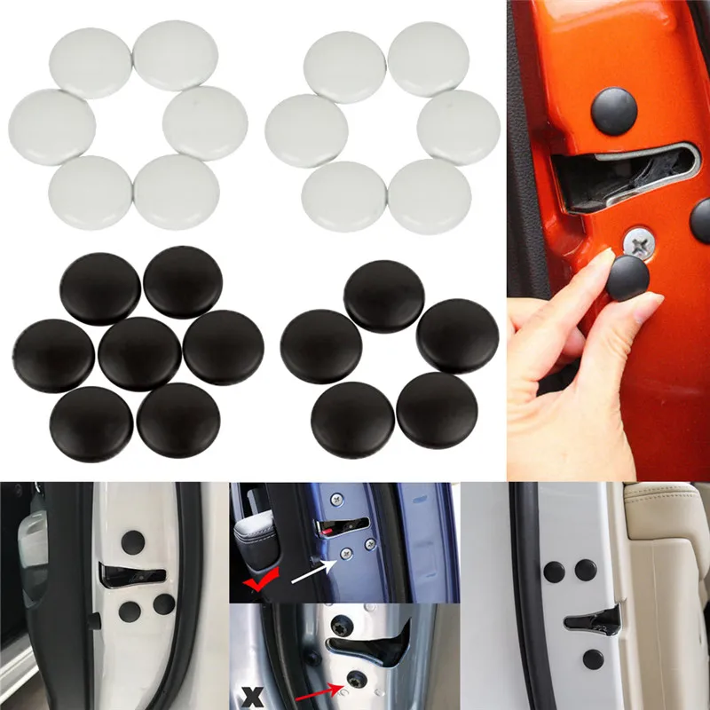 New High Quality 12Pcs Universal Car Interior Door Lock Screw Protector 3M Adhesive Anti-rusty Durable Cover Cap Trim#294004 | Автомобили