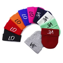 Горячая Любовь Вышитая вязаная шапка для мужчин и женщин Кепка унисекс осень зима вязаный головной убор для взрослых