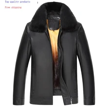 Мужская куртка из натуральной кожи с подкладкой из натурального меха норки, зимняя мужская куртка из овчины, мужские куртки из норки, Casacas De Cuero Genuino 15H1532