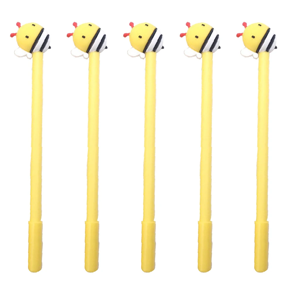 12Pcs/Bulk Novelty Elegant Kawaii Pens Bee Funny Girl Stationery Gel Pen Cute Honeybee Rollerball Back to School Black Blue Ink rainbow notes instagram wind alien life notes sticky notes bulk stationery items for school and office stationery