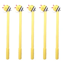 

12Pcs/Bulk Novelty Elegant Kawaii Pens Bee Funny Girl Stationery Gel Pen Cute Honeybee Rollerball Back to School Black Blue Ink