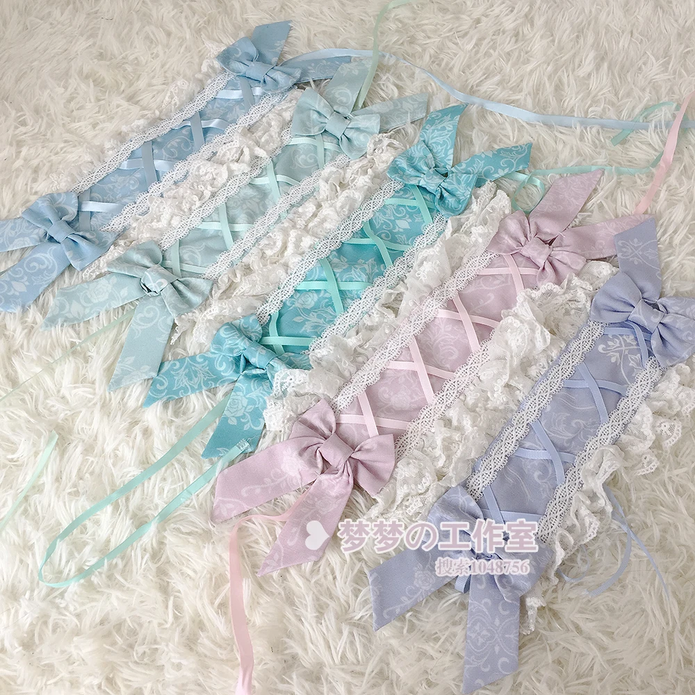 

Palace style sweet lolita headwear vintage lace bowknot printing hair band kawaii girl loli cos KC