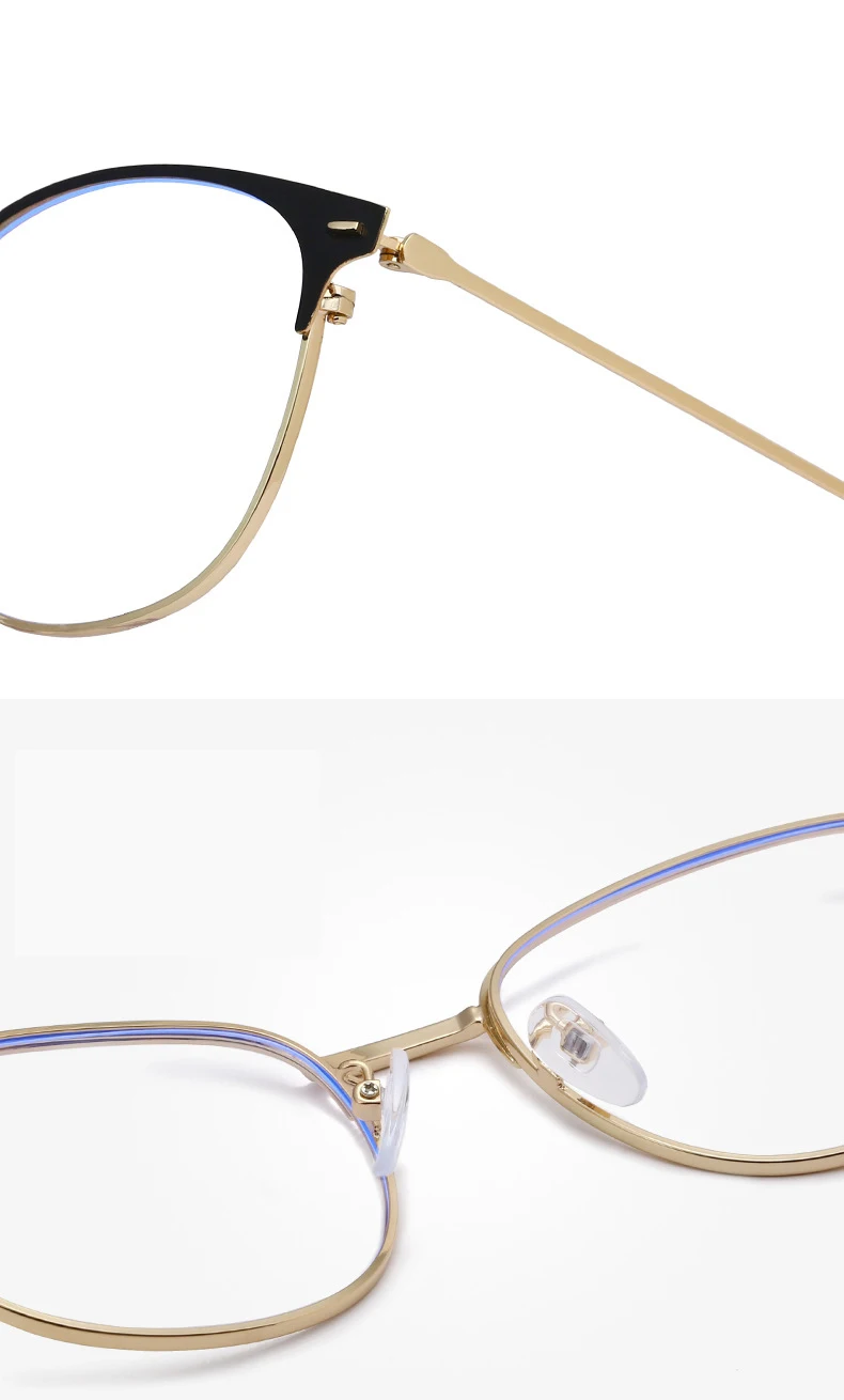 Анти голубой свет компьютерные очки Женские Ретро Металлические очки в круглой оправе защита мужчин нулевой диоптрий очки