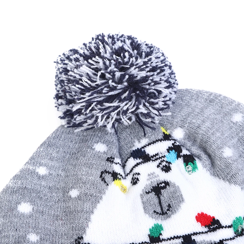 Рождественский олень Санты светодиодный светильник шапочка теплая зимняя вязаная шапка вечерние головные уборы аксессуары для декора