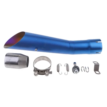 

51mm Motorcycle Exhaust Muffler Pipe Silencer Slip On For Yamaha YZF-R6 Blue