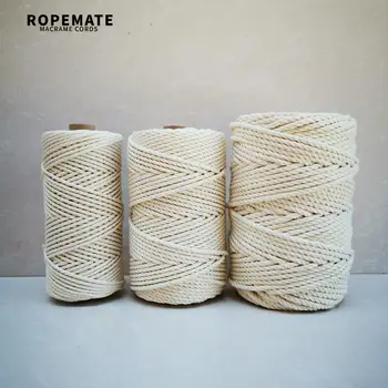 

ROPEMATE PREMIUM SOFT COTTON CORD 3MM 4MM 5MM 100M - 3 Ply - NATURAL COLOR for craft DIY home decor