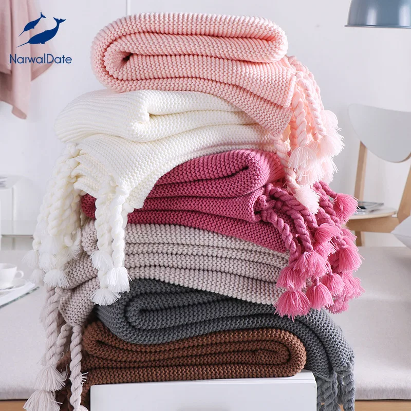 1 шт. детское вязаное одеяло с кисточками 130x170 см|blanket soft|crochet throw blanketknit blanket |