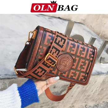 

OLN Square Crossbody Bags For Women 2020 Luxury Handbags Women Bags Designer Letter PU Leather Girls Shoulder Messenger Bags
