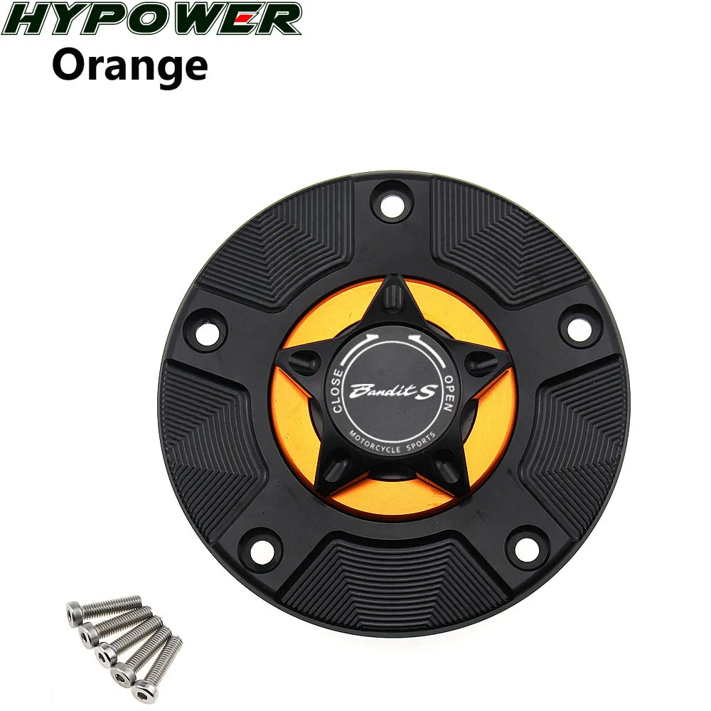 Крышка газового топливного бака для GSF650S Bandit S GSF1200S GSF1250S 2007-2012 Bandit мотоцикла CNC Quick Release Cover - Цвет: orange