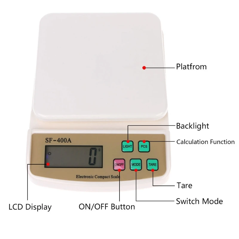 10 кг/1 г lcd Цифровые электронные весы диета подсчета кухонные весы пищевые весы
