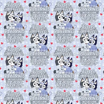 

165*100cm Bluey Family Mom Animal Dog For Child Birthday silk Fabric for Patchwork handmade DIY Sewing Material for clothing