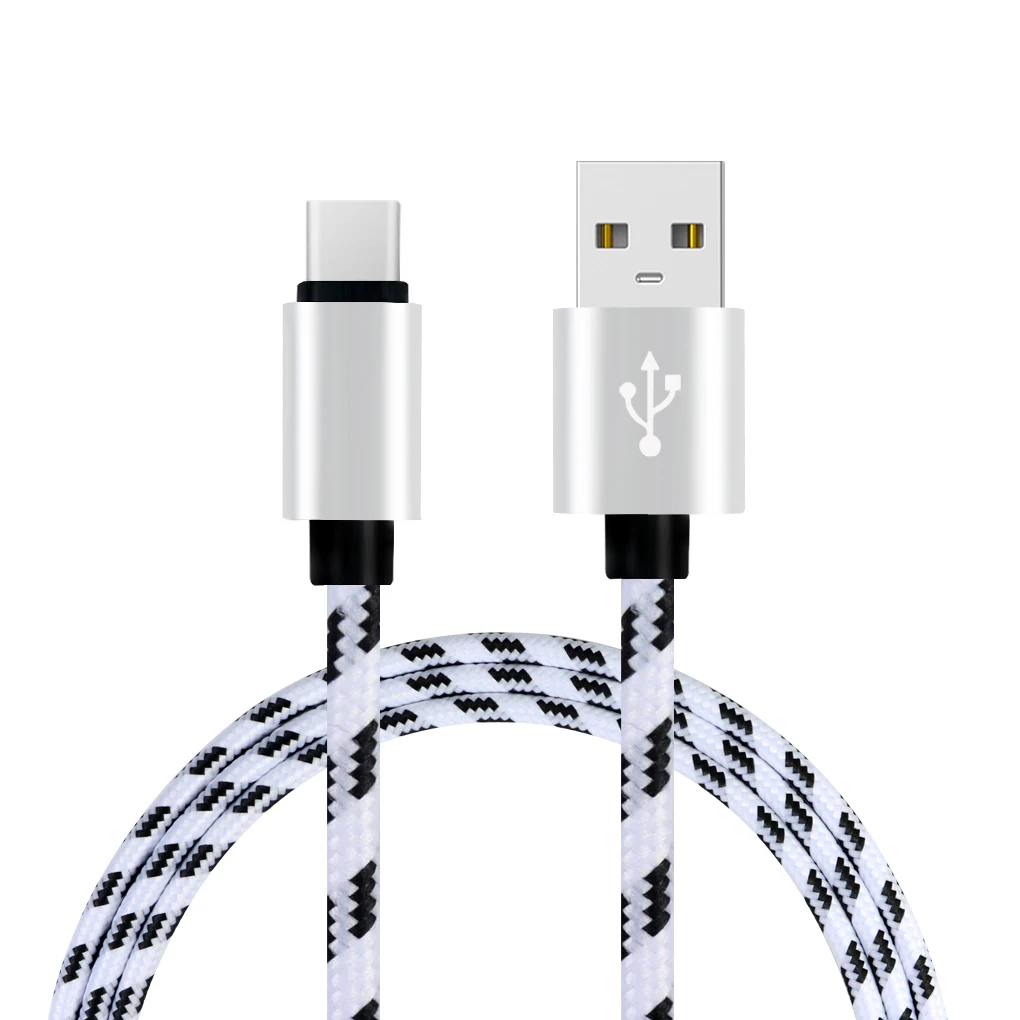 2 м сетка плетеный хлопок Быстрый usb type-C USB зарядное устройство зарядный кабель для Xiaomi 6