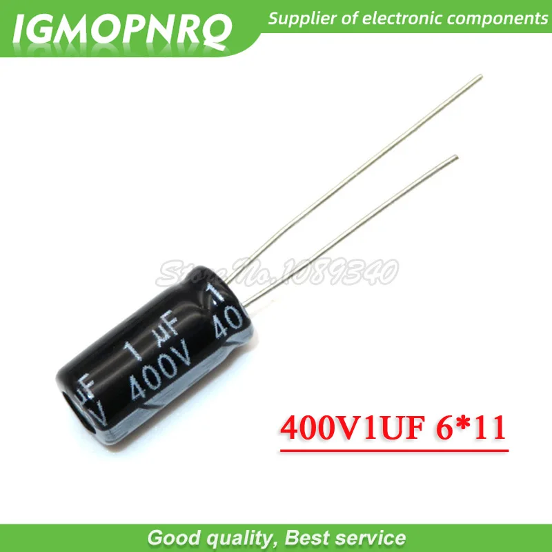 50 шт. 400V1UF 6*11 мм 1 мкФ 400V алюминиевый электролитический конденсатор | Электронные