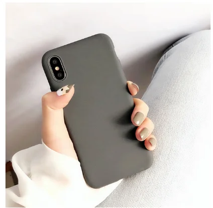 Милый желтый матовый однотонный карамельный чехол для телефона для Iphone X Xs Max Xr утолщенный простой силиконовый чехол для Iphone 6S 7 8Plus Мягкий чехол