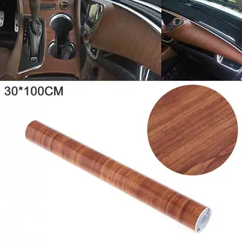 

30x100cm PVC Glossy Wood Grain Automobile Interior Decoration Modification Sticker Fit for Car / Motorcycle / Home
