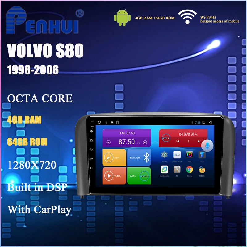 

Android Car DVD For Volvo S80 ( 1998-2006) Car Radio Multimedia Video Player Navigation GPS Android 10.0 Double DIn