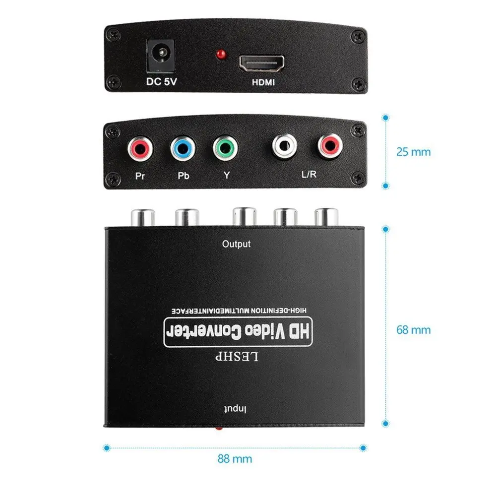 HDMI в RGB компонент(YPbPr) видео+ R/L аудио адаптер конвертер HD tv HD видео конвертер 2 канала LPCM 1,65 Гбит/с/165 МГц