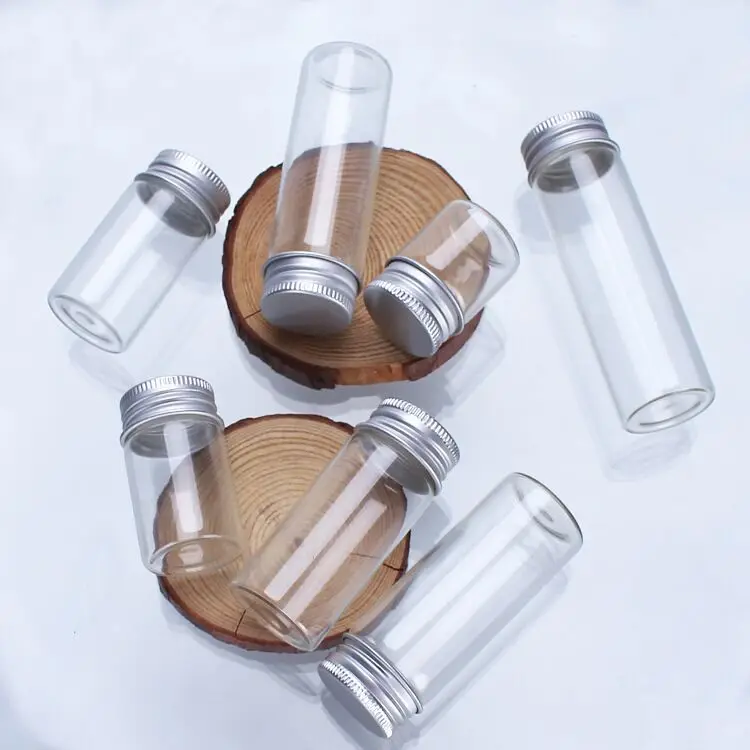 1pc 10/15/20/25/30/35/40/50/60/80/100ml Glass Bottle Vials Jars with Screw Cap DIY Wedding Home Decor Storage Spice Bottles Jars 4